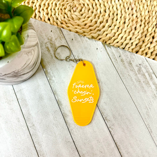 Forever Chasin Sunsets Keychain