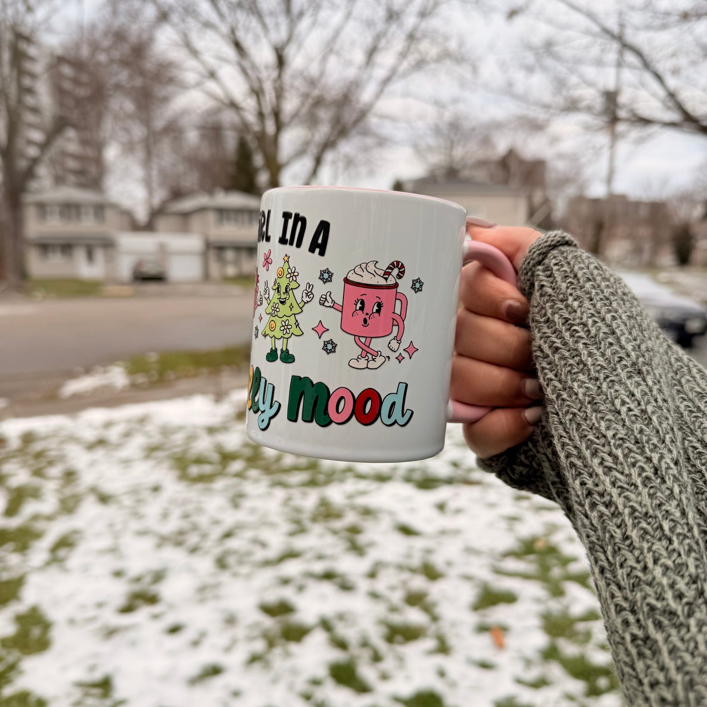 Just a Girl in a Holly Jolly Mood Mug