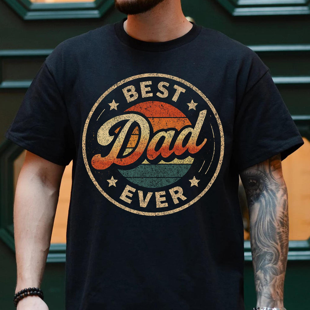 Best Dad Ever Retro Sunset DTF
