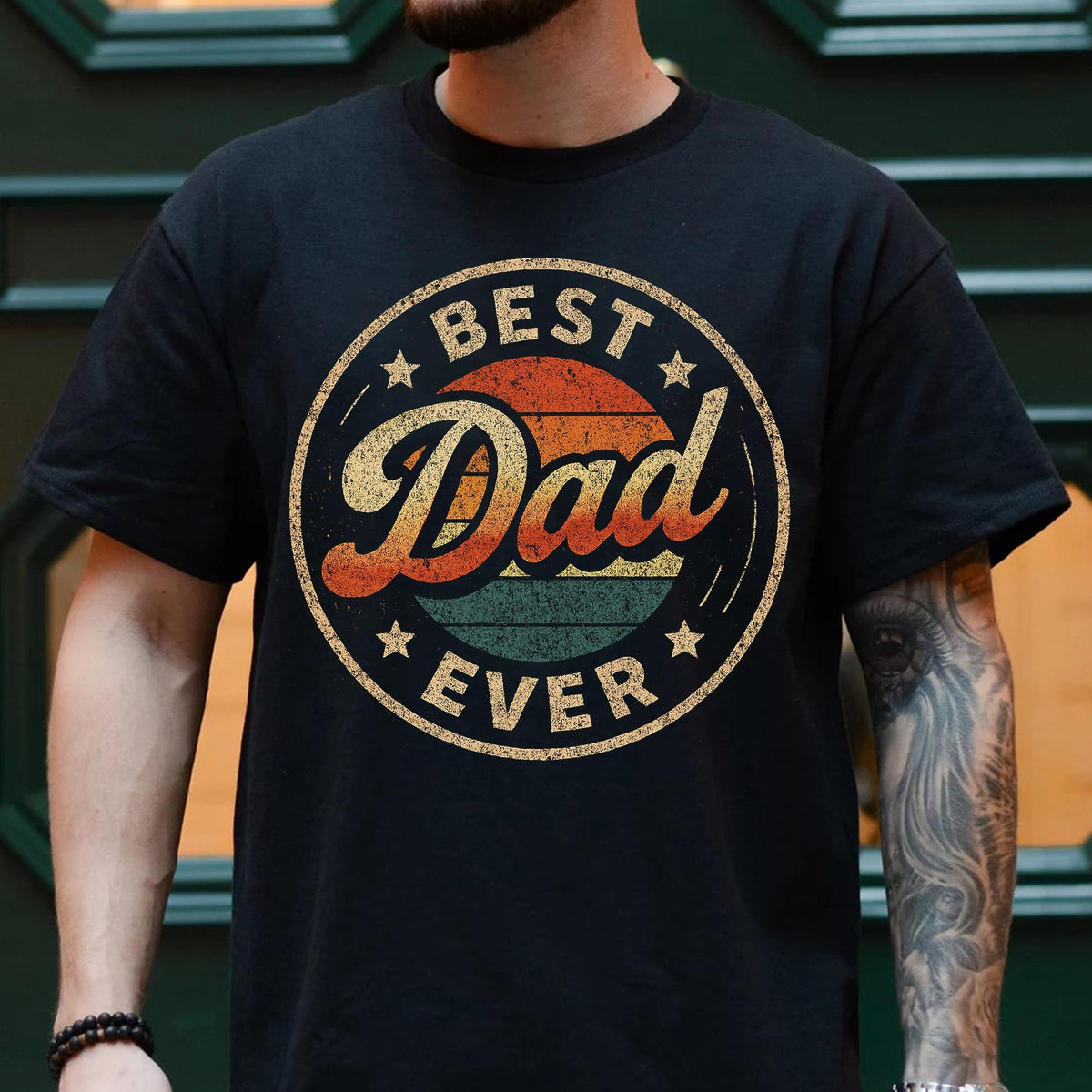 Best Dad Ever Retro Sunset DTF