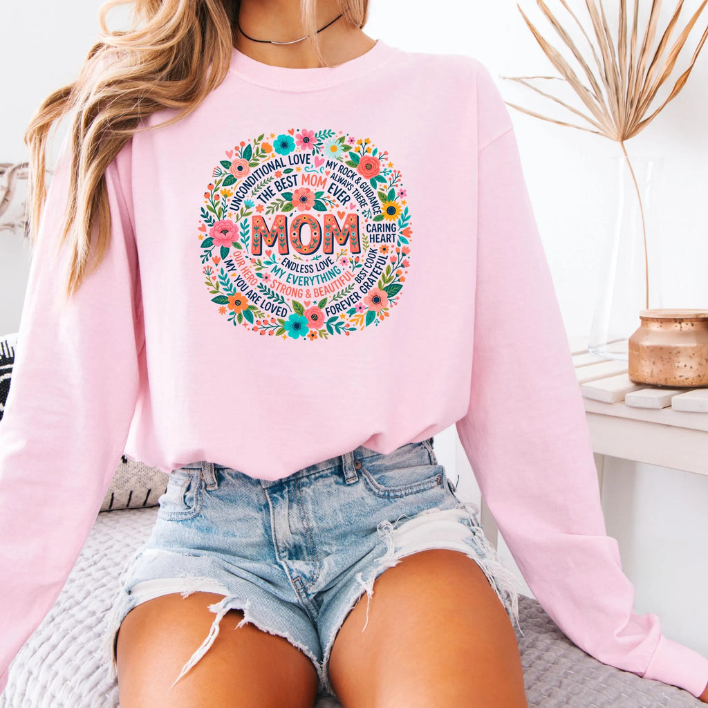 Girl Mom Cute Floral Quote