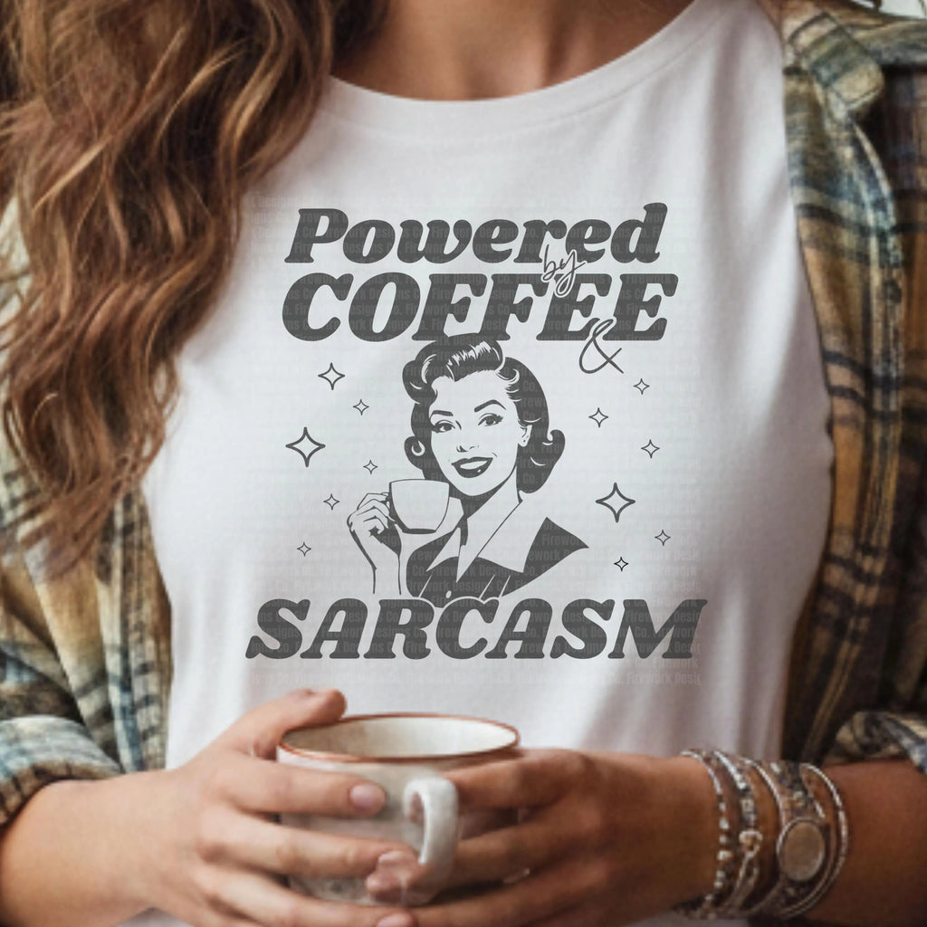 Powered By Coffee Vintage Typography