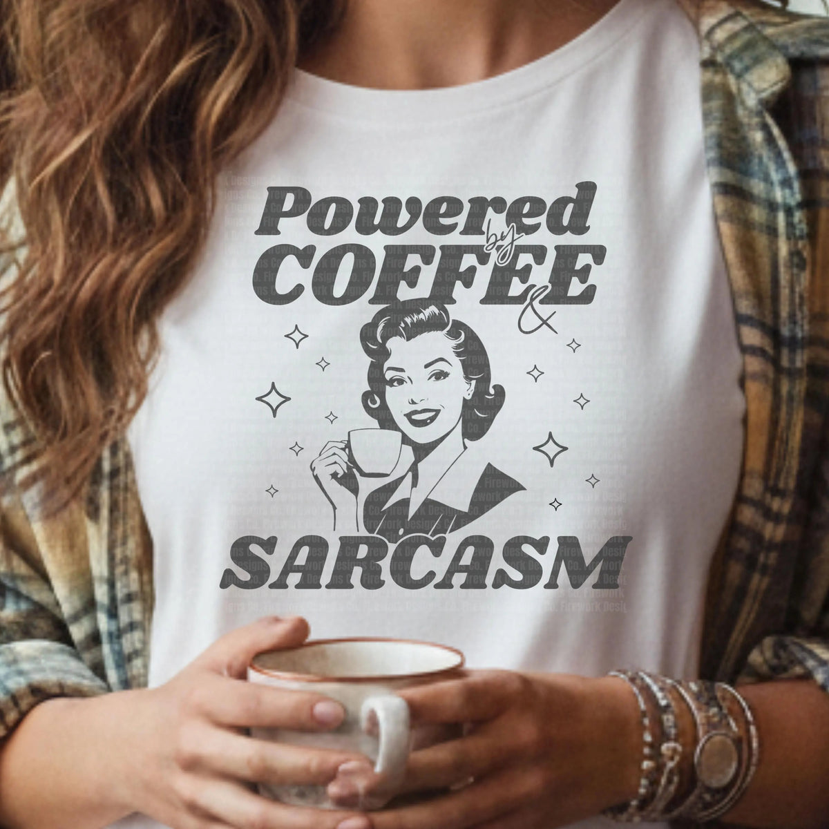 Powered By Coffee Vintage Typography