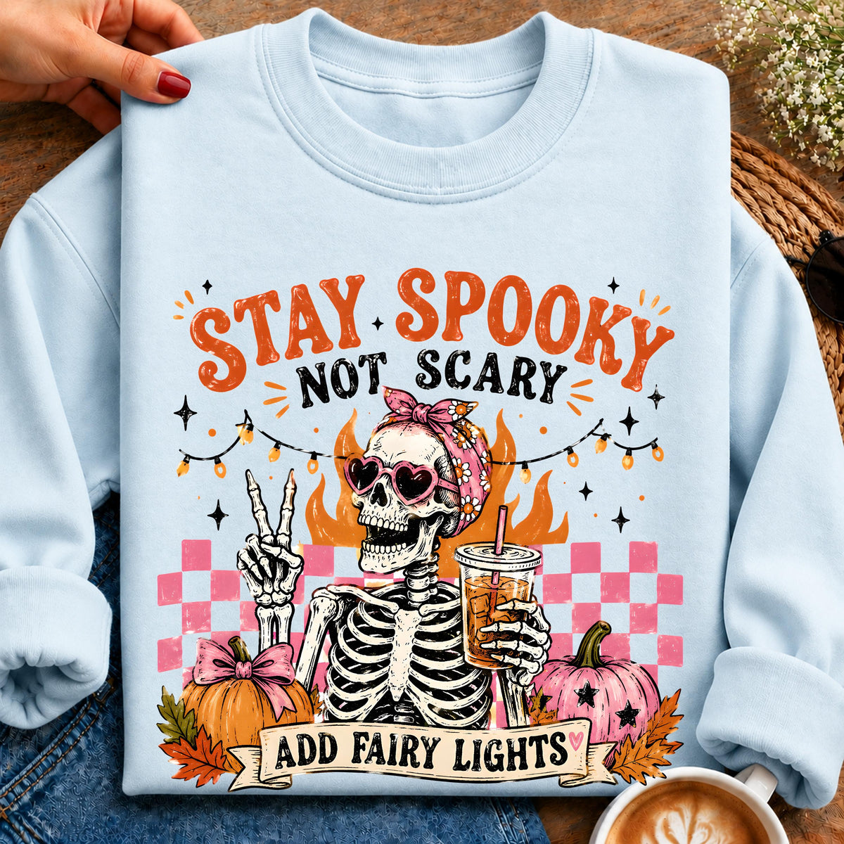 Stay Spooky Skeleton Groovy Quote
