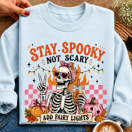 Stay Spooky Skeleton Groovy Quote