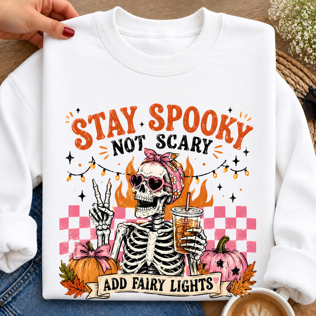 Stay Spooky Skeleton Groovy Quote