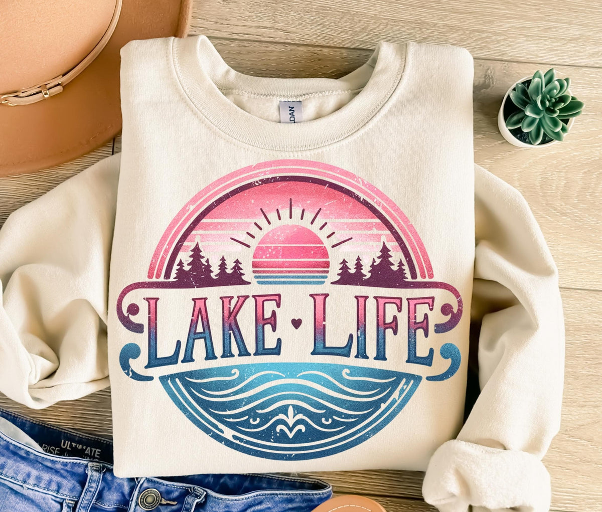 Lake Life Adventure Sunset Tee