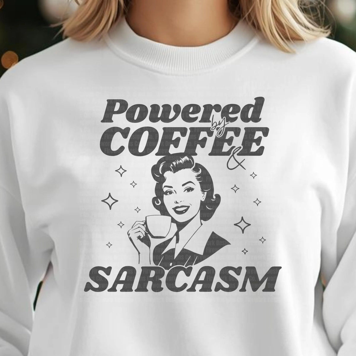 Powered By Coffee Vintage Typography