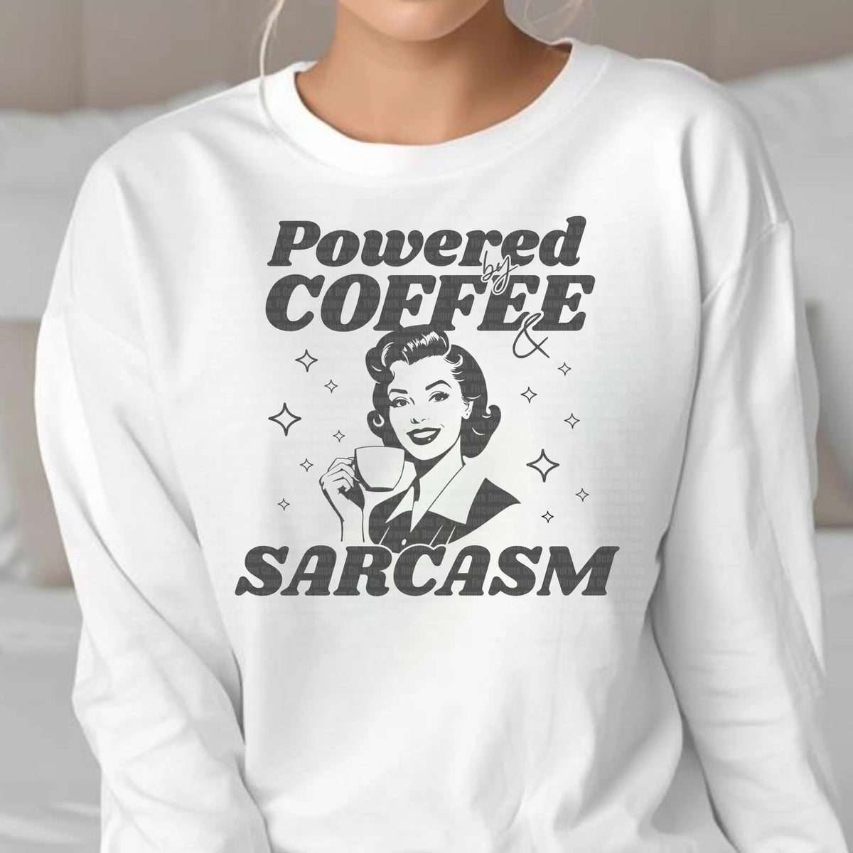 Powered By Coffee Vintage Typography