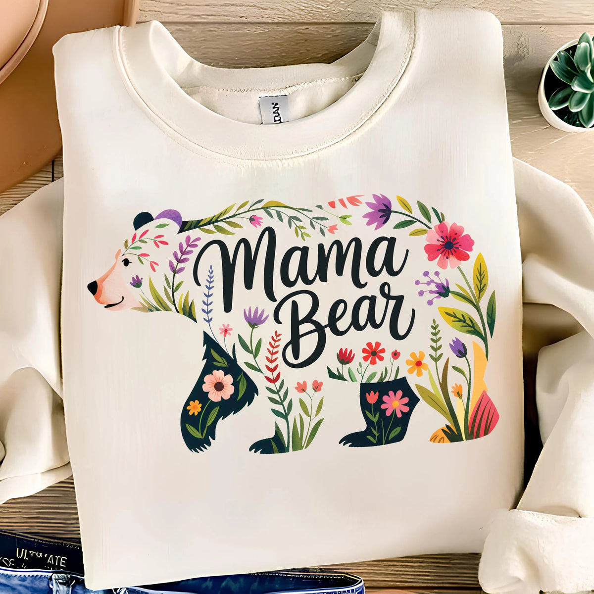 Mama Bear Wildflower Boho Sublimation
