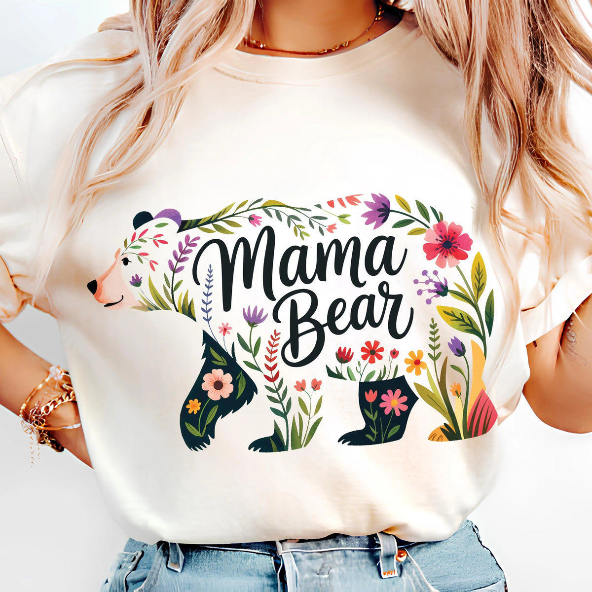 Mama Bear Wildflower Boho Sublimation