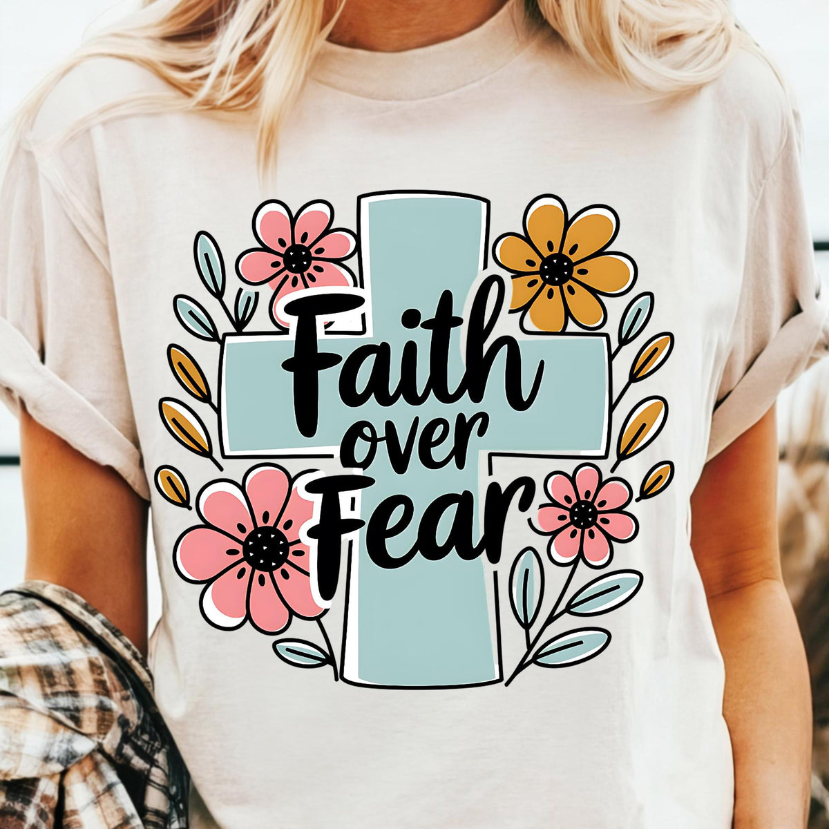 Faith Over Fear Typography DTF