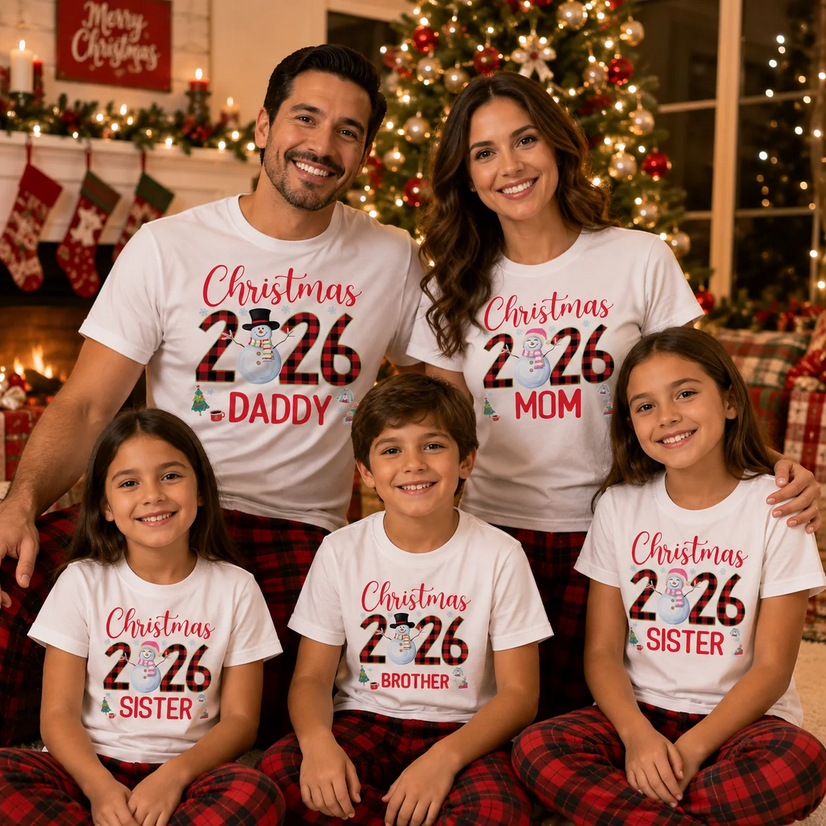 Family Christmas Matching Groovy DTF