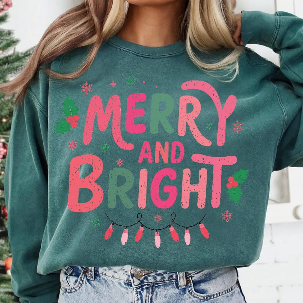 Christmas Merry And Bright Retro