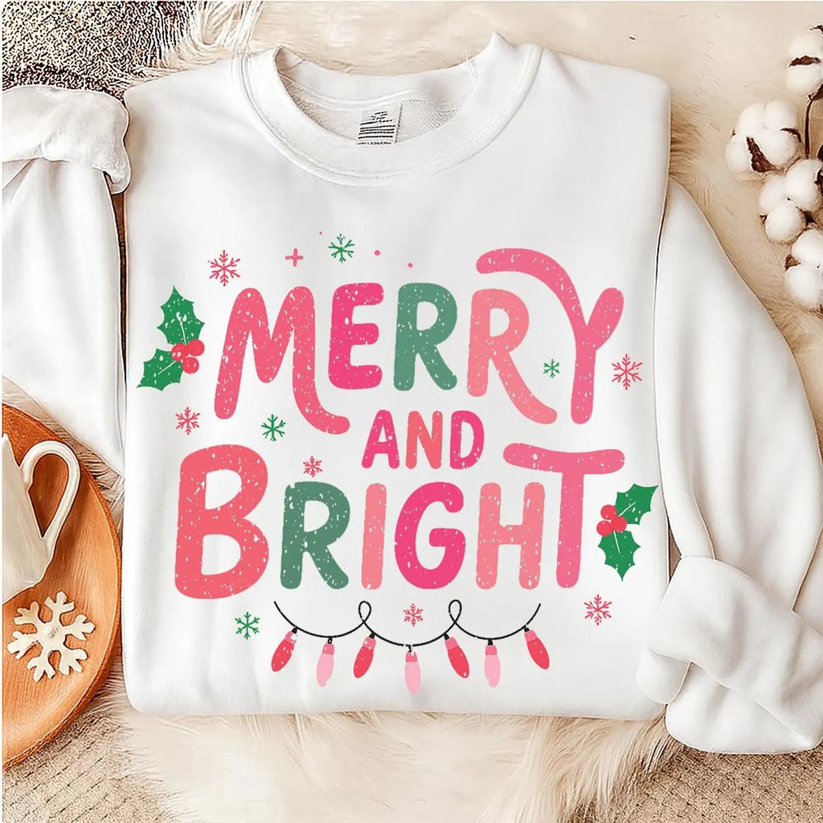 Christmas Merry And Bright Retro