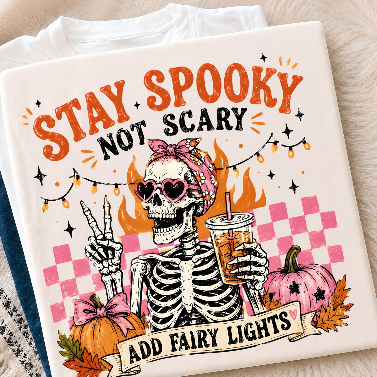 Stay Spooky Skeleton Groovy Quote