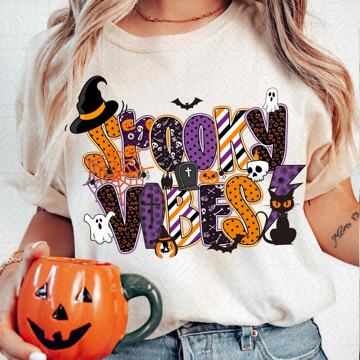 Halloween Spooky Vibes Retro Sublimation