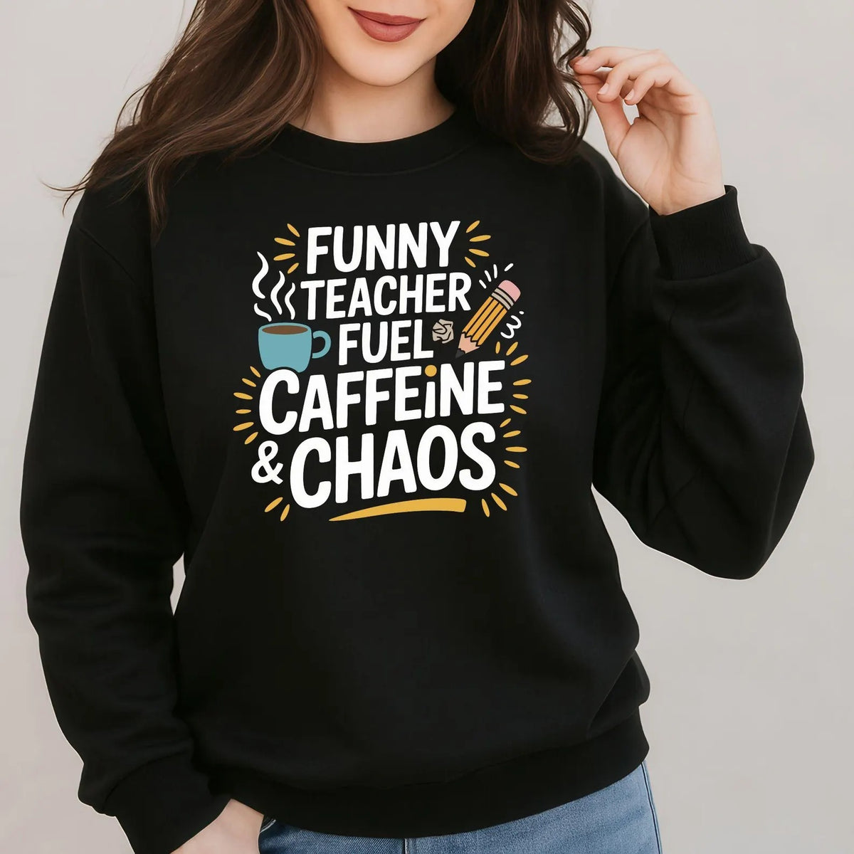 Teacher Life Coffee Chaos Funny Quote