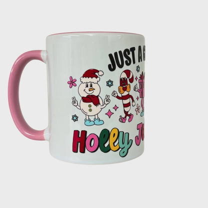 Just a Girl in a Holly Jolly Mood Mug